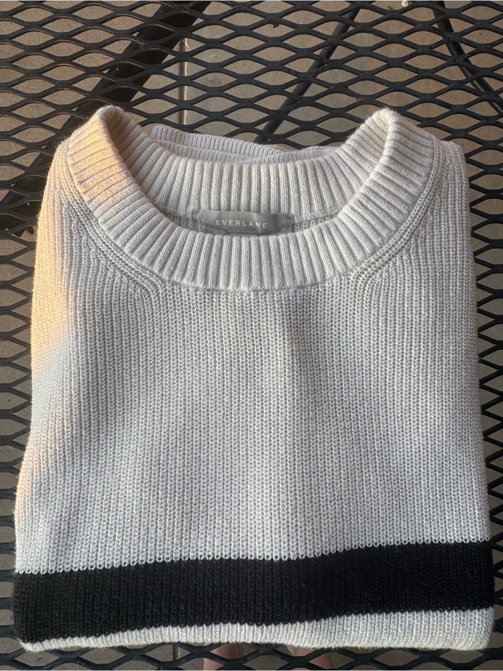 Everlane THE COTTON SUMMER SWEATER TANK Size M Black striped - Picture 6 of 11